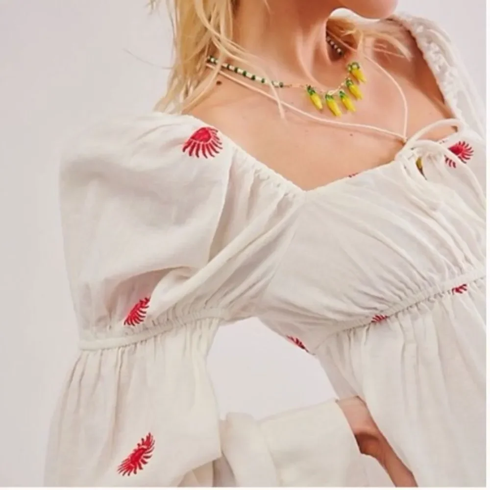 Free People Emory Embroidered Midi Mxi Dress size S
